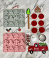 Christmas Baking Kit - 12 Cavity Christmas Molds, 6-Piece Cookie Stamp, Variety Spatula, Christmas Sprinkles