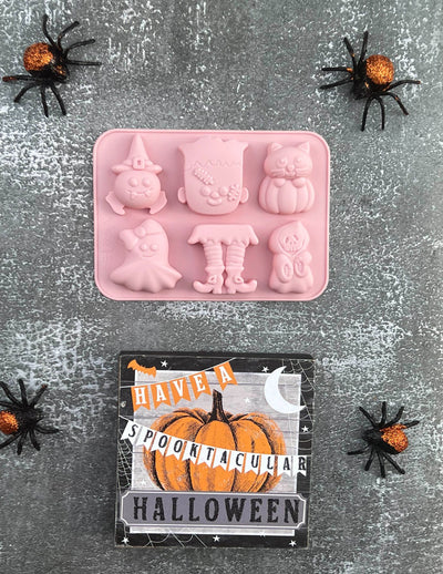 Halloween Bundle - 6-Cavity Halloween Silicone Mold, Halloween Cookie Cutters, and 2 Doughnut Mold