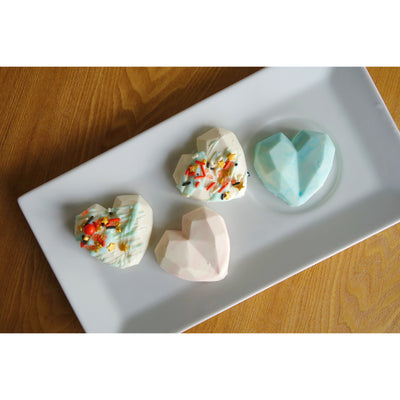geometric heart cake gem mold yummy gummy molds